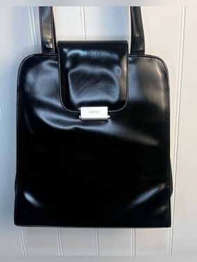 Esprit Vintage Black Shoulder Bag – Minimalist Y2K Structured Purse Chic